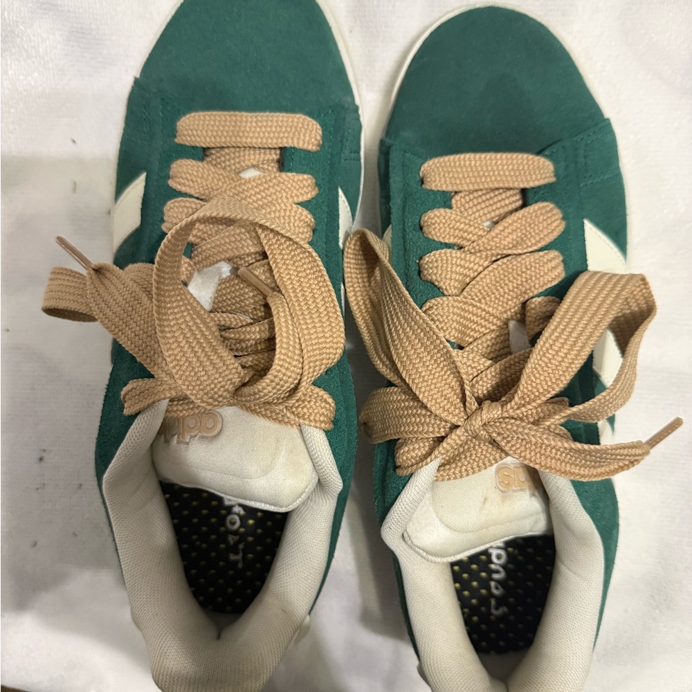 Adidas Green Sneakers with Tan Accents